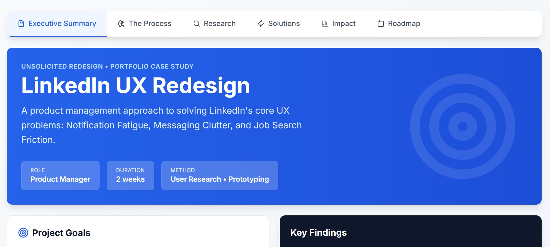 LinkedIn feed redesign case study cover slide